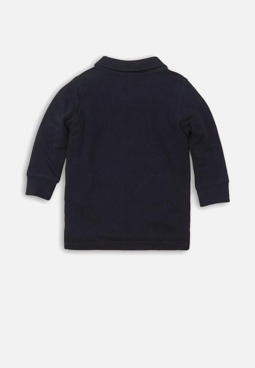 MINOTI - Basic long sleeve polo - navy