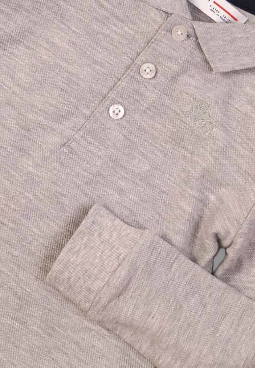 MINOTI - Basic long sleeve Polo - grey 