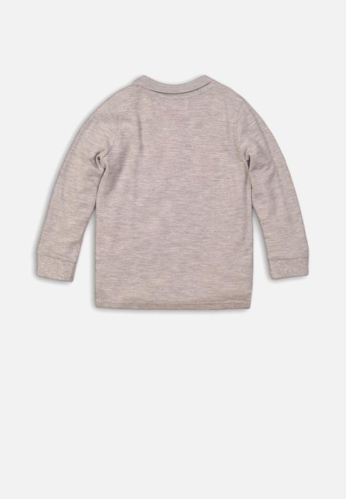 MINOTI - Basic long sleeve Polo - grey 