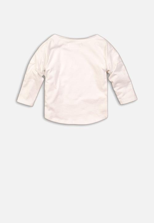 MINOTI - Girls love dip hem top - white