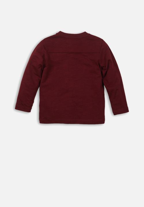 MINOTI - Slub henley top - burgundy 
