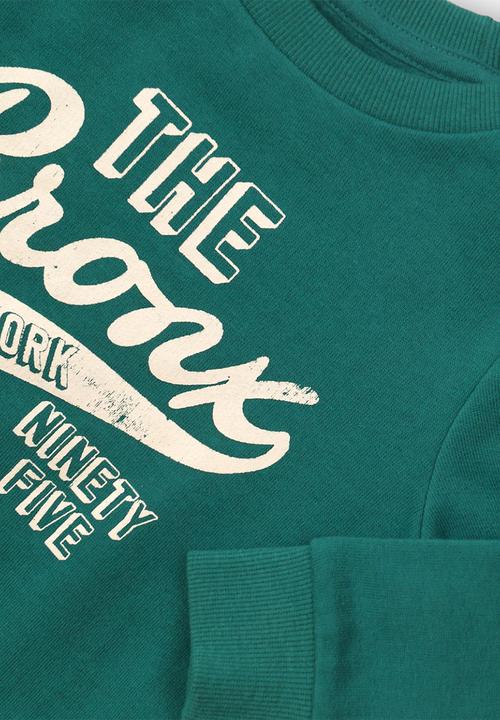 MINOTI - The Bronx distressed print sweatshirt - green