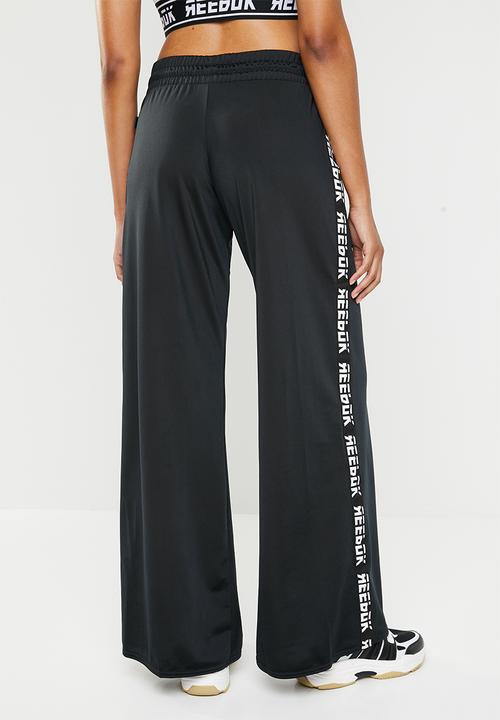 Reebok - Workout myt knit wide leg training pants - black & white