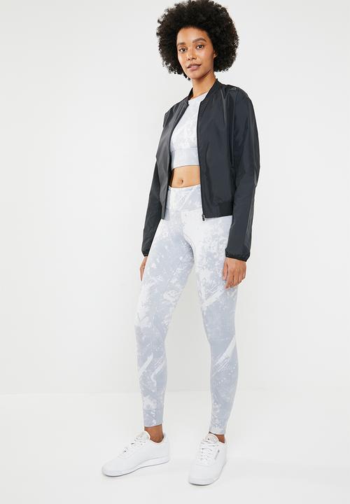 Reebok - Combat jacquard bralette - grey & white