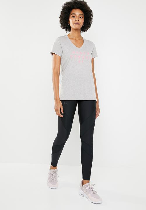 Under Armour - Tech graphic top - grey & pink