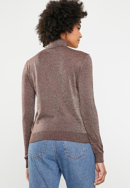 Noisy May - Alex long sleeves high neck jersey - bronze