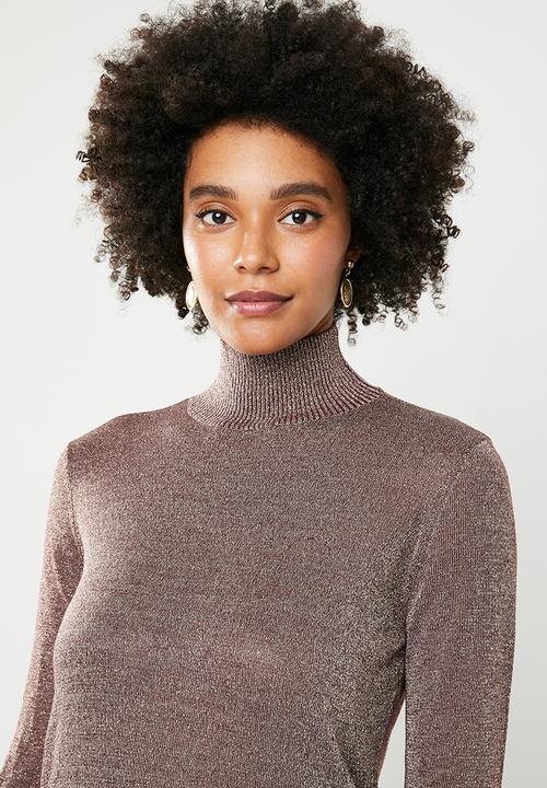 Noisy May - Alex long sleeves high neck jersey - bronze
