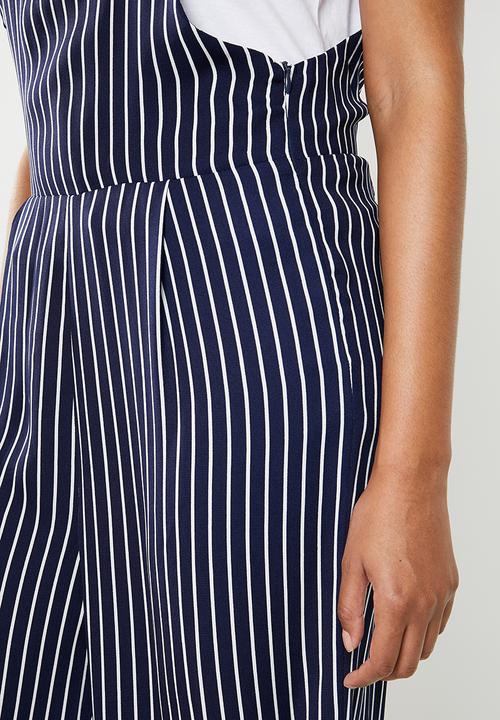 Noisy May - Alana 7/8 wide leg dungaree - navy