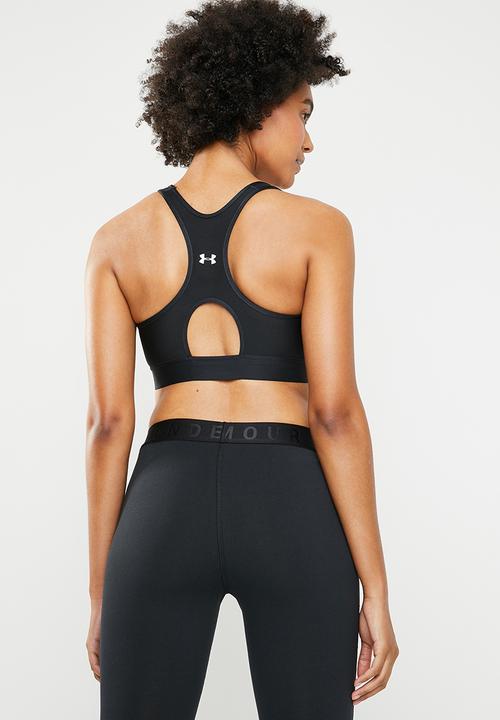 Under Armour - Armour mid keyhole bra - black & silver