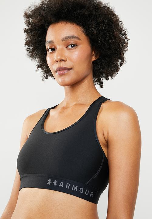 Under Armour - Armour mid keyhole bra - black & silver