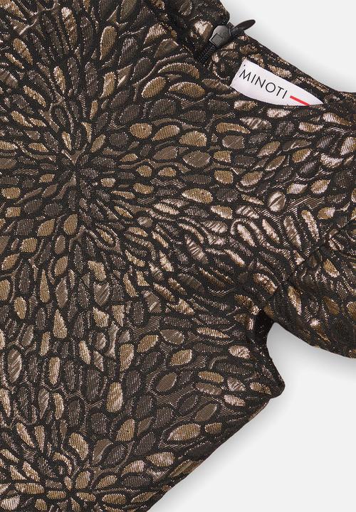 MINOTI - Jaquard dress - gold & black