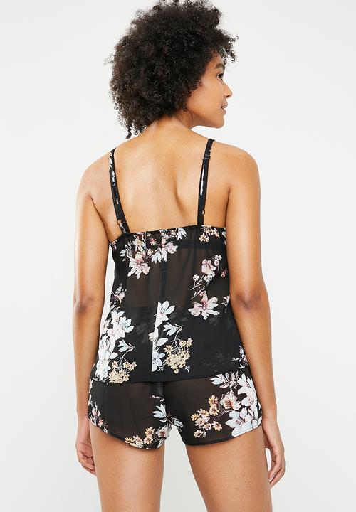 Superbalist - Sleep cami & shorts set - black 