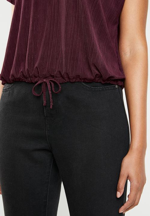 Superbalist - Drawcord tee - burgundy