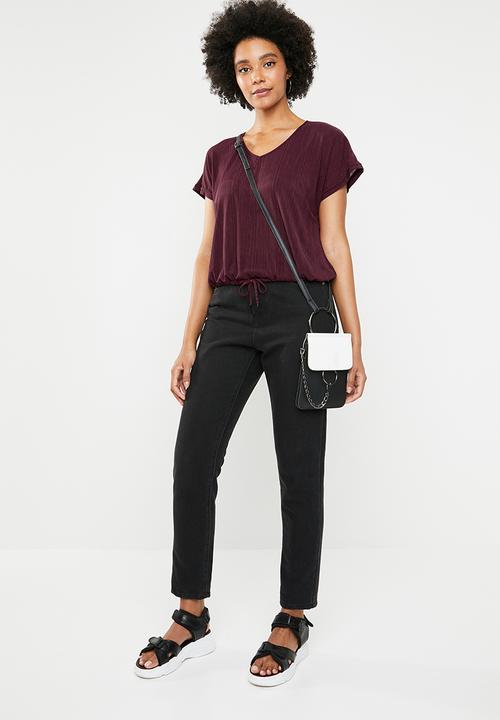 Superbalist - Drawcord tee - burgundy