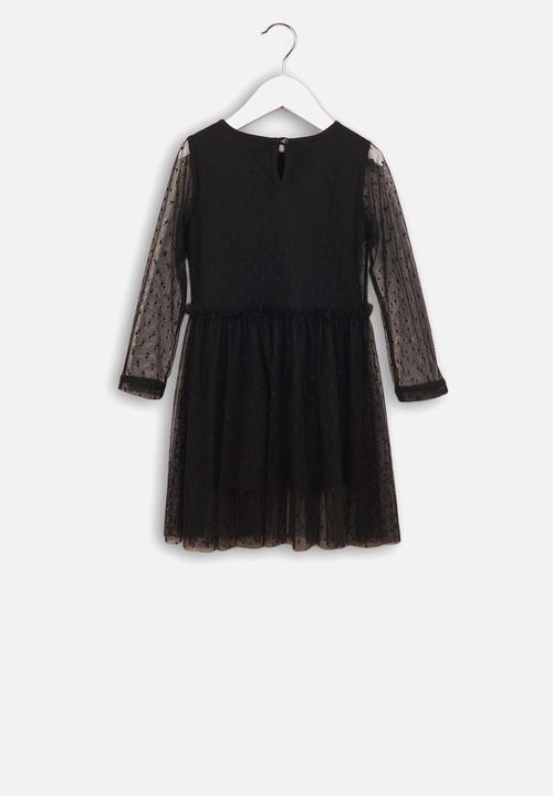 MINOTI - Kids net layered dress - black