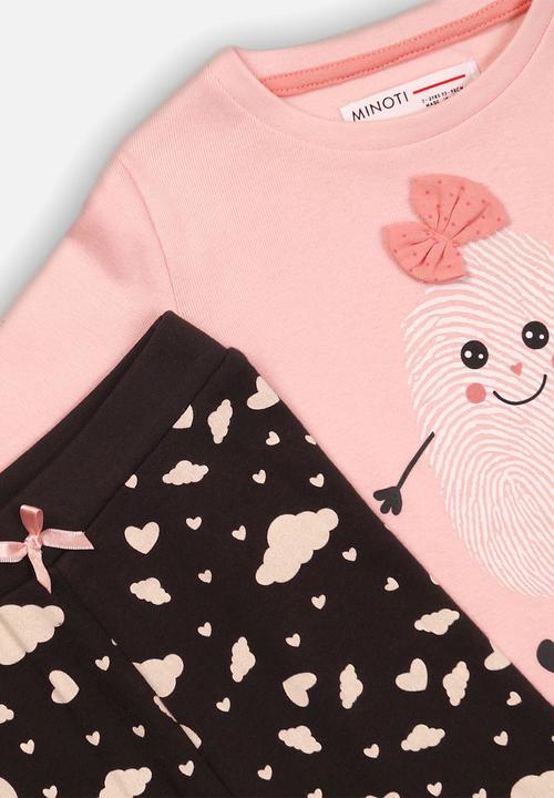 MINOTI - Sweet dreams pyjama set -  pink & black 