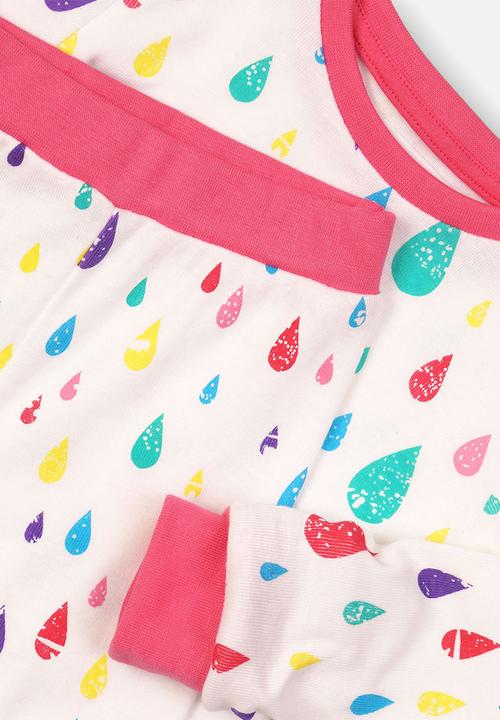MINOTI - Long sleeve pyjama set - pink & white 