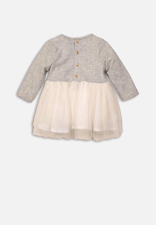 MINOTI - Mixed fabric dress - grey