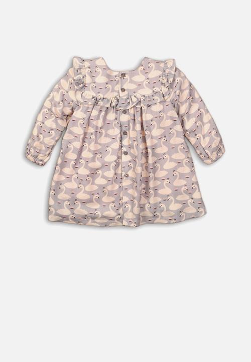 MINOTI - Infants aop dress & knicker set - grey