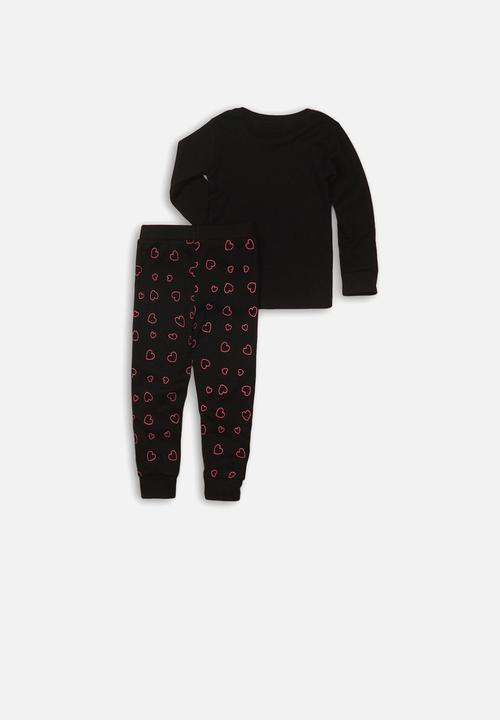 MINOTI - Nap queen long sleep pyjama set - black & pink