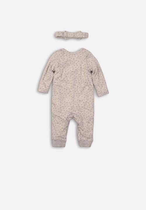 MINOTI - Romper & headband set grit - grey 