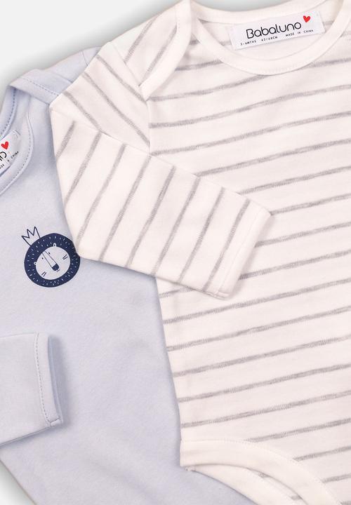 MINOTI - Bodysuits smokey - blue & white 