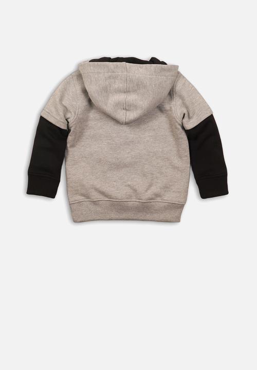 MINOTI - Double layer hooded top  - grey & black