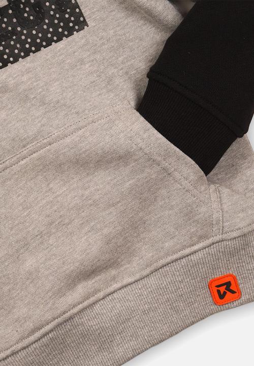 MINOTI - Double layer hooded top  - grey & black