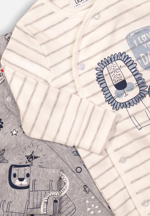 MINOTI - Sleepsuit - grey & cream 