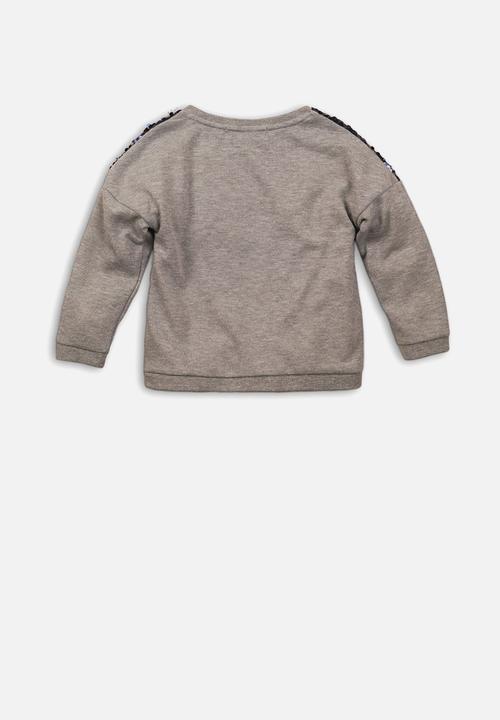 MINOTI - Sequin panel jumper - grey 