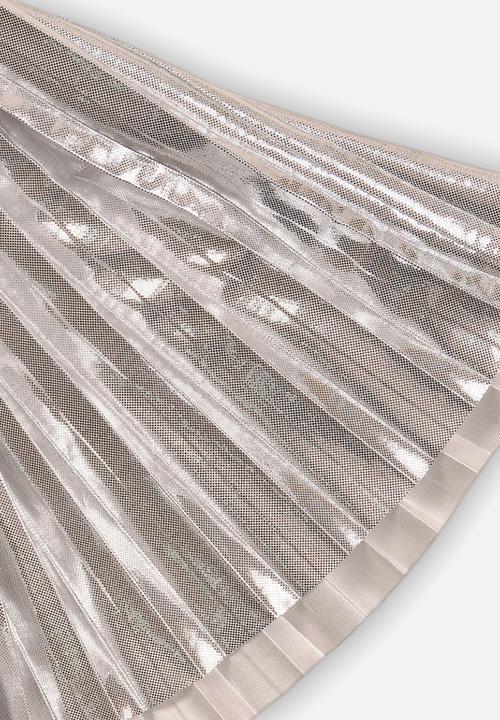 MINOTI - Pleated foil skirt - silver