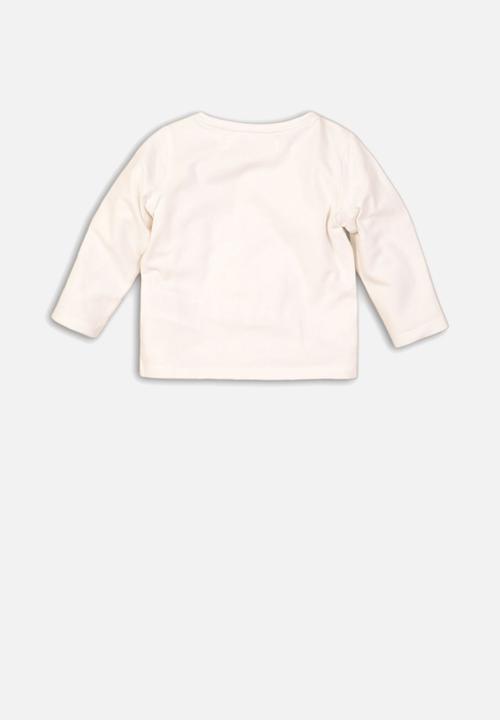 MINOTI - Pom pom long sleeve top - white