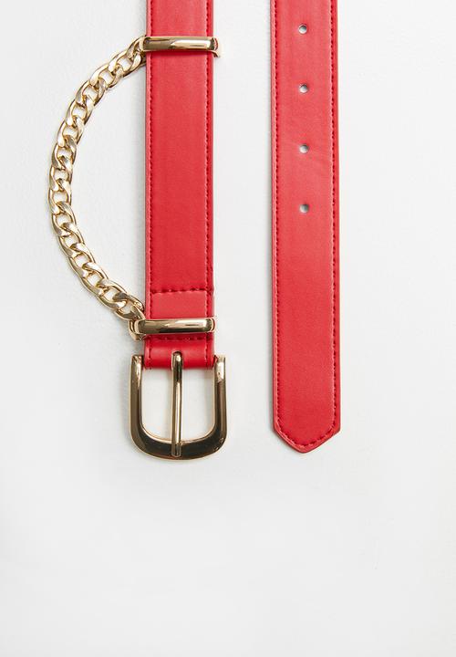 Supré  - Loop chain belt - red & gold