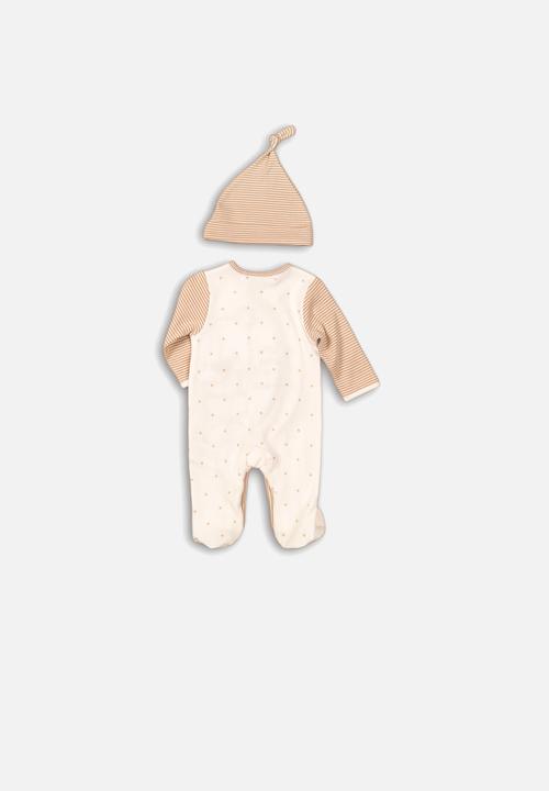 MINOTI - Sleepsuit & hat set - cream