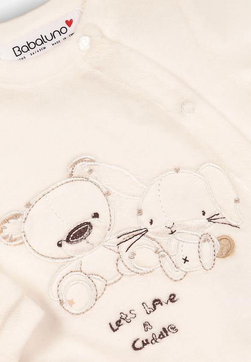 MINOTI - Velour sleepsuit - cream