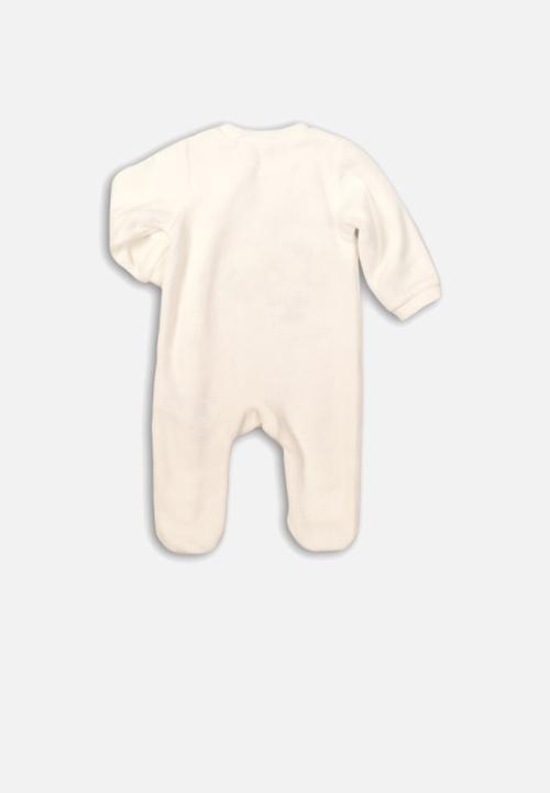 MINOTI - Velour sleepsuit - cream