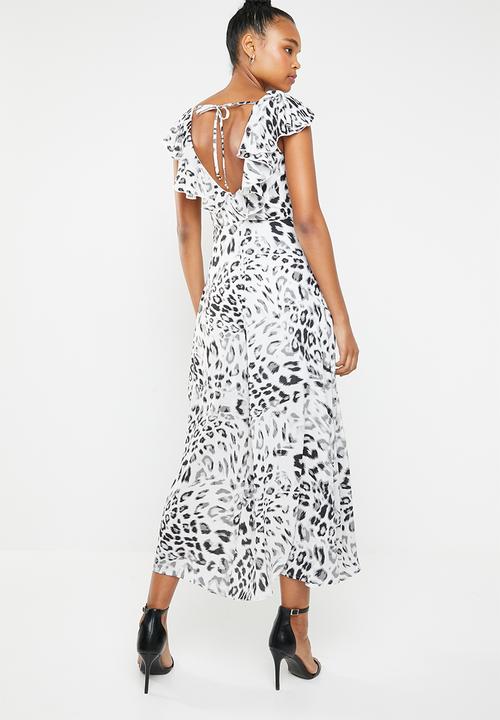 Superbalist - Ruffle neckline maxi dress - grey & black
