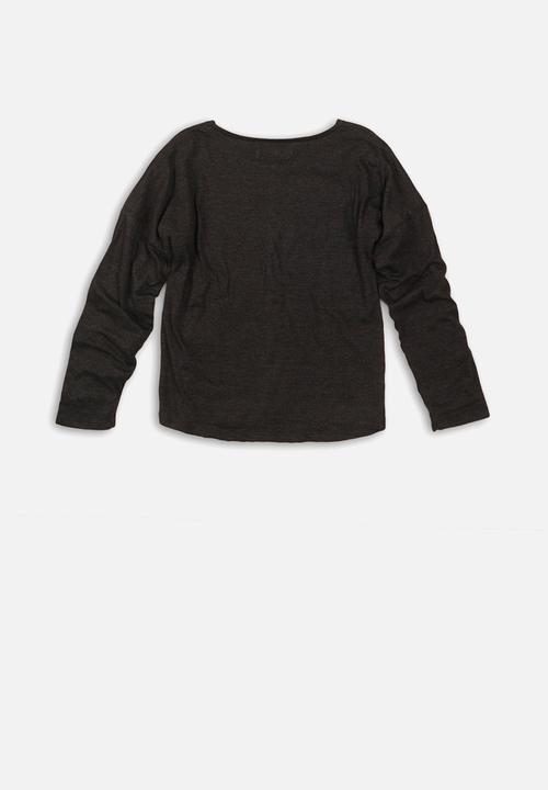 MINOTI - Girls long sleeve top - charcoal