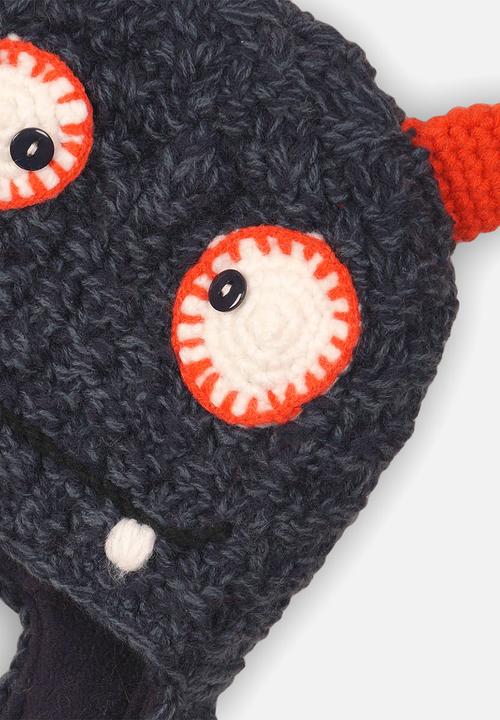 MINOTI - Boys mixed yarn face detailed hat - navy