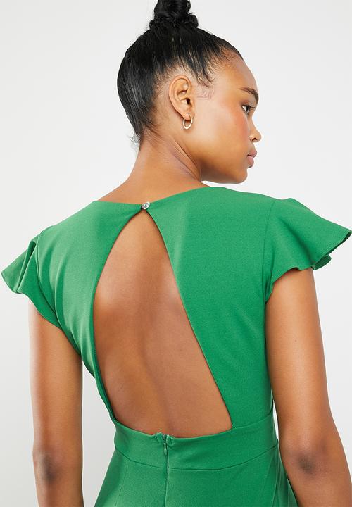 c(inch) - Open back dress - green