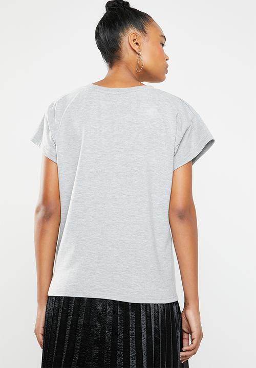 STYLE REPUBLIC - Boxy dropped shoulder T-shirt - grey