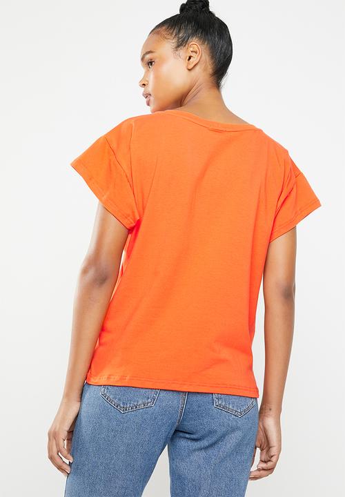 STYLE REPUBLIC - Boxy dropped shoulder T-shirt - orange