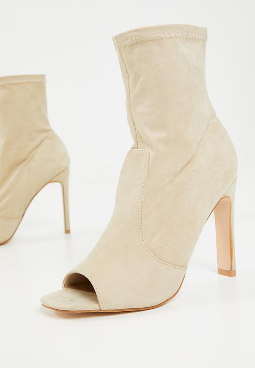 Public Desire - Craze sock fit peep toe ankle - neutral