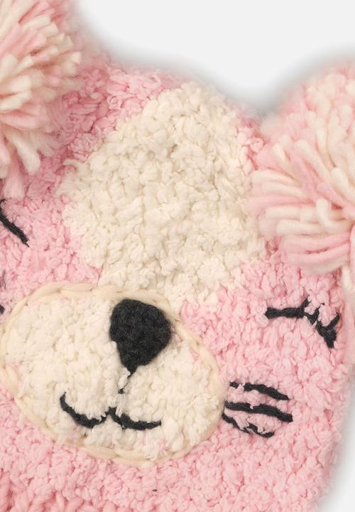 MINOTI - Knitted hat - pink & cream
