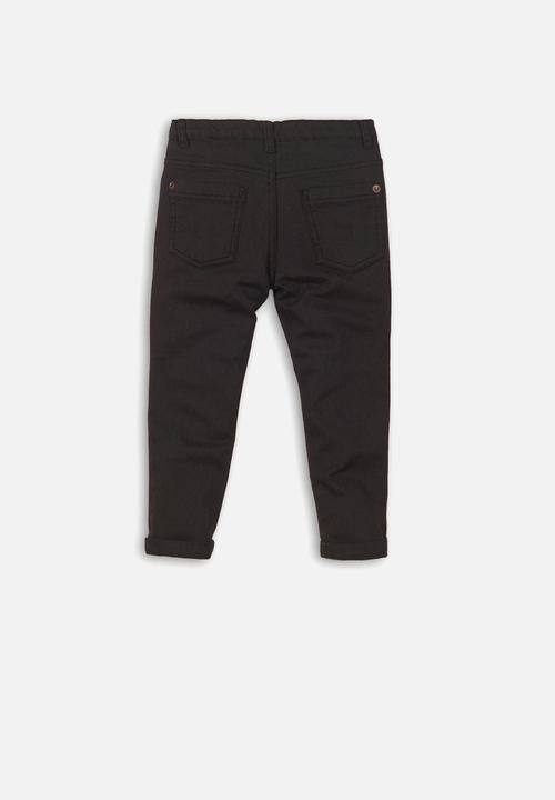 MINOTI - Boys slub twill pant - black