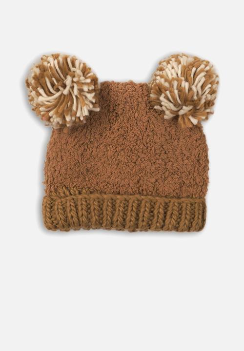 MINOTI - Knitted hat - tan & cream