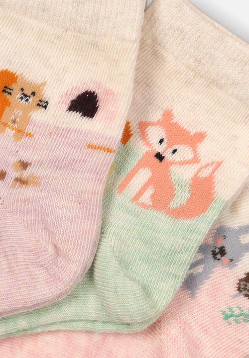 MINOTI - 3 pack ankle socks - pink