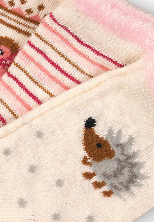 MINOTI - 3 pack ankle socks - pink & cream
