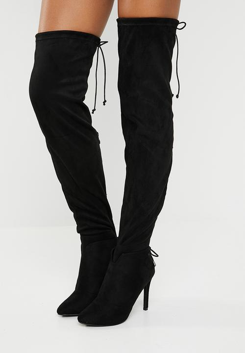 Miss Black - Belle 4 over the knee stiletto heel boot - black