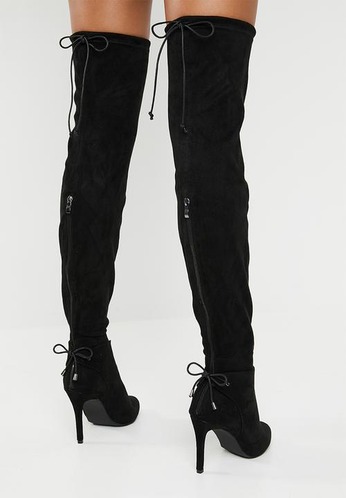Miss Black - Belle 4 over the knee stiletto heel boot - black